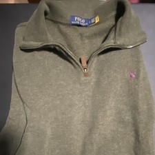 Polo Ralph Lauren Green 1/4 Zip Mock Neck Pullover Sweater Men's L
