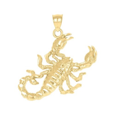 10kt Gelbgold Diamantschliff Unisex Skorpion Tier Charm Anhänger