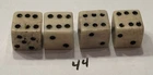 4 Vintage 5/16” Bone (Bovine) Dice (2Pairs)