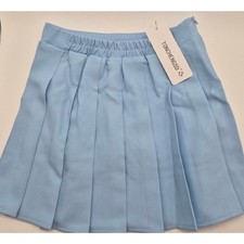 TONCHENGSD Girls Pleated Skirt Size 12Y Light Blue School Uniform Tennis Shorts