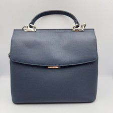 Maxima Milano Deep Blue Navy Leather Bag Backpack Made In Italy w/dustbag