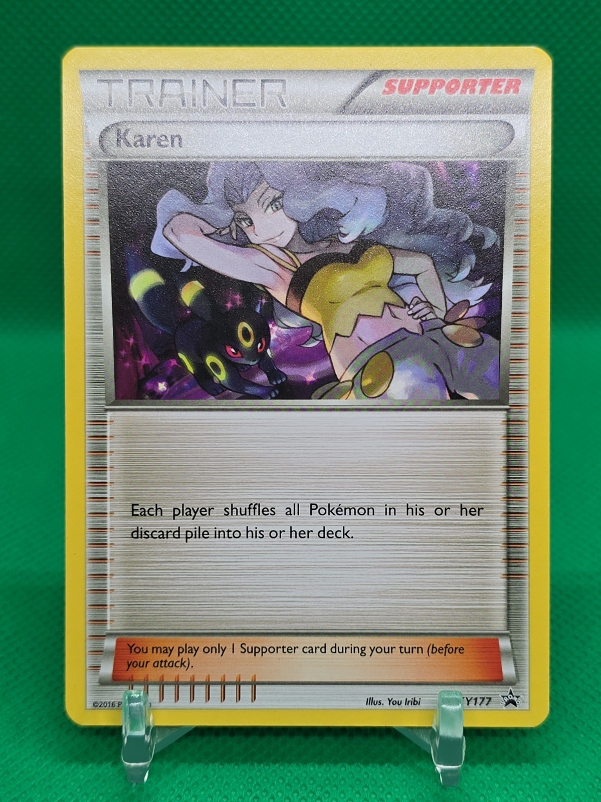 Pokemon Card Karen XY177 Black Star Promo LP