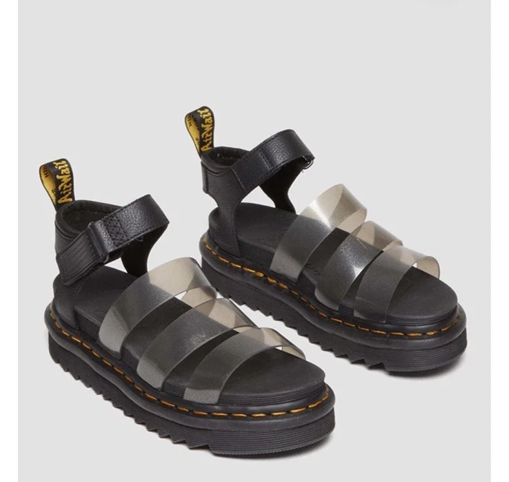 Dr. Martens WOMEN'S BLAIRE JELLY BLACK GLITTER TPU+PISA WOMENS Sizes New