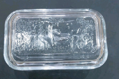 Vintage Arcoroc Glas Kühlschrank Behälter Kuh Deckel (Butterschale) 
