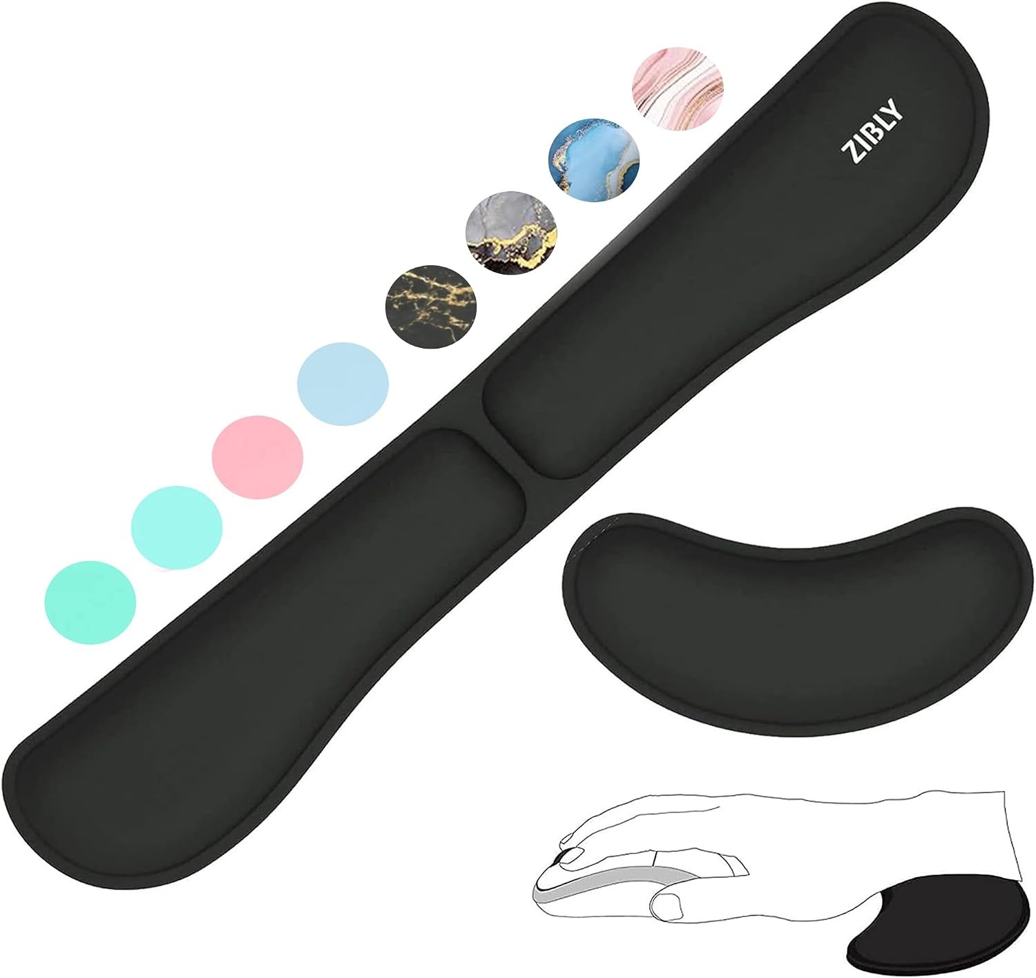 Ergonomic Wrist Rest Keyboard and Mouse Set - Memory Foam Cushion Support Pad