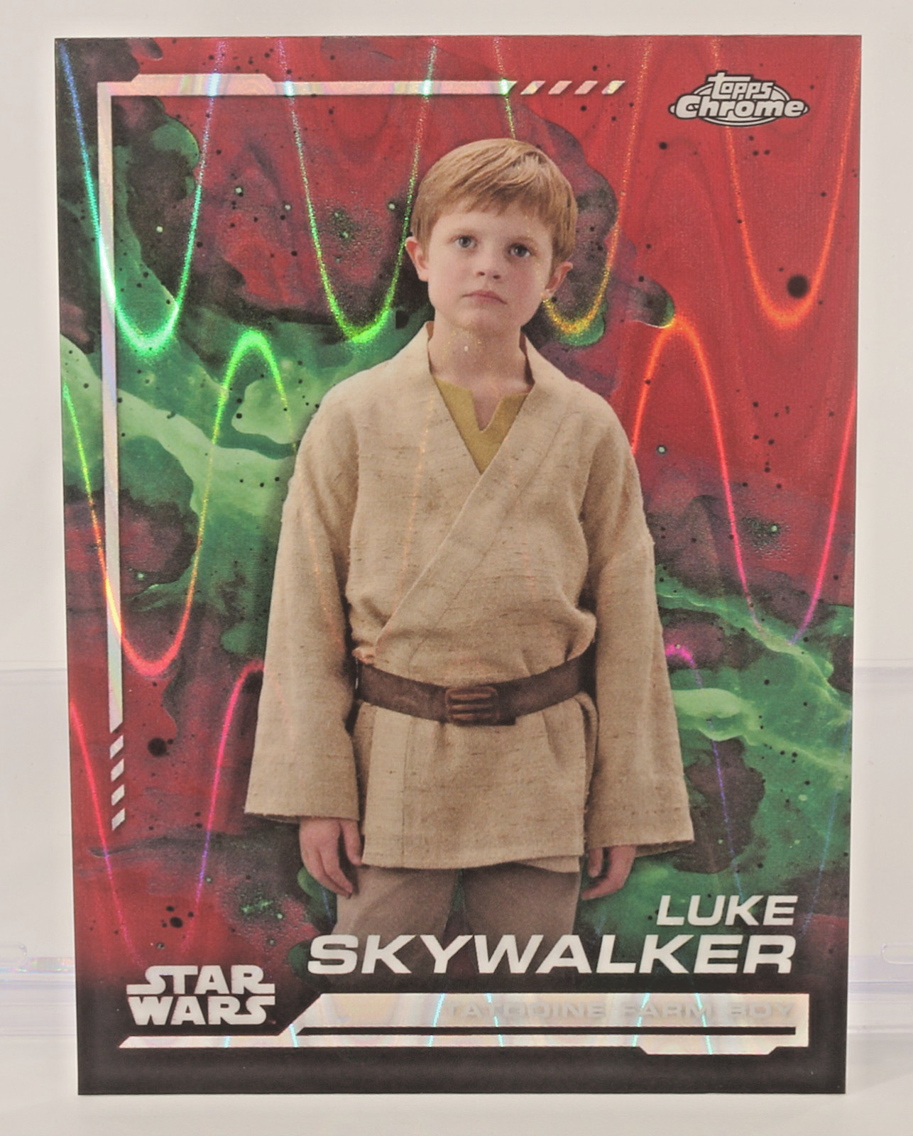 2024 Topps Chrome Star Wars Luke Skywalker #70 Red Blaster RayWave Refractor