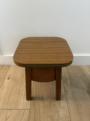 Vintage Holz Hocker Beistelltisch Mid Century Stil kleiner Akzenttisch 11''
