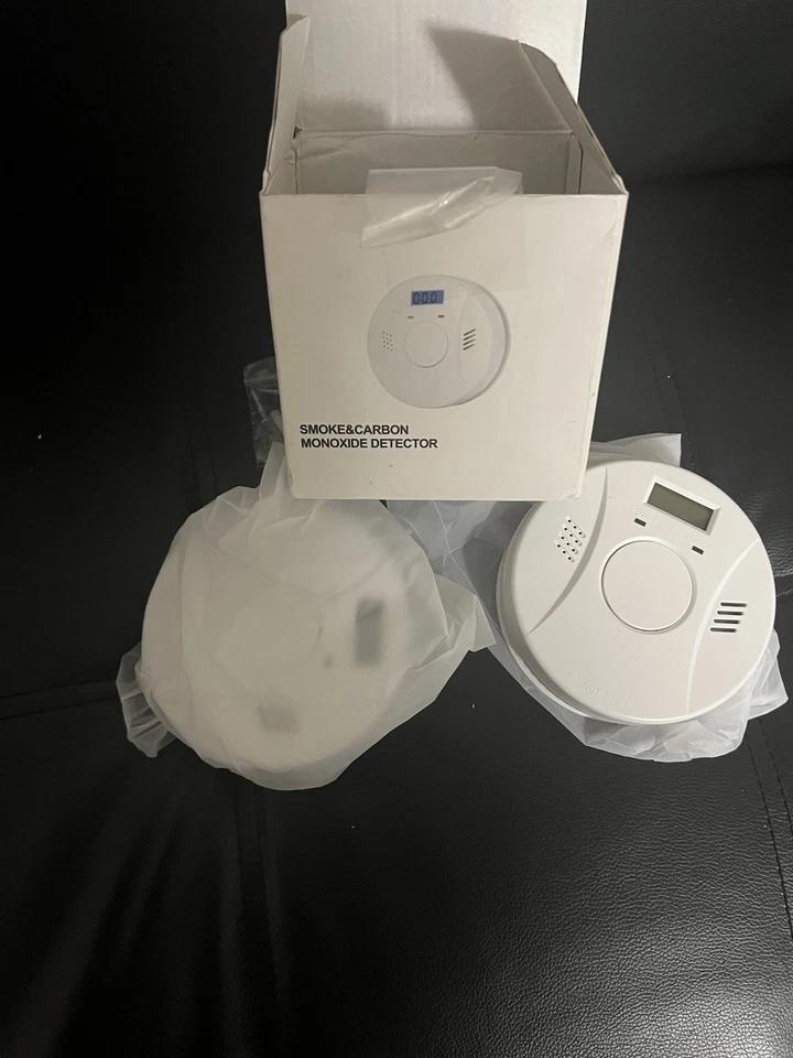 Pack de 2 detectores de alarma de humo, pilas incluidas, caja abierta Foto 2 de 4