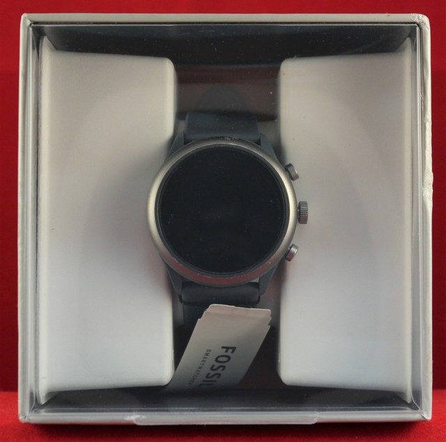 Fossil Sport Silicone Smart Watch 43mm Smokey Blue FTW4021 Wear OS for sale  online | eBay