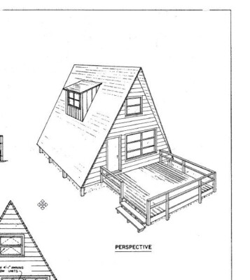 Build A-frame house with deck detailed PLAN DIY SCHEMATIC MANUAL (downloadable)