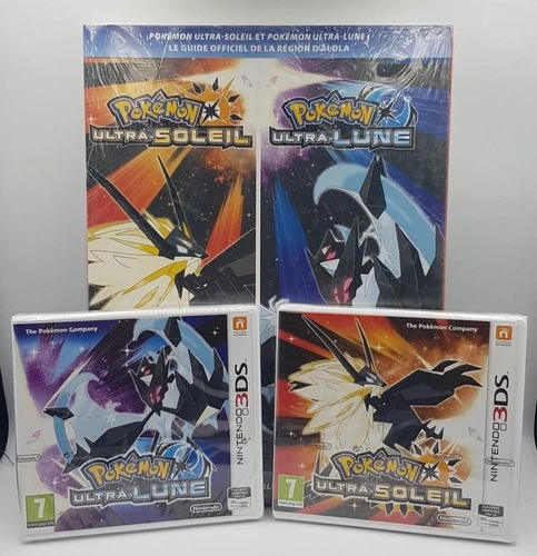 Pack Pokémon Ultra Lune + Soleil + Guide Officiel Pokémon Soleil / Lune 3DS NEUF
