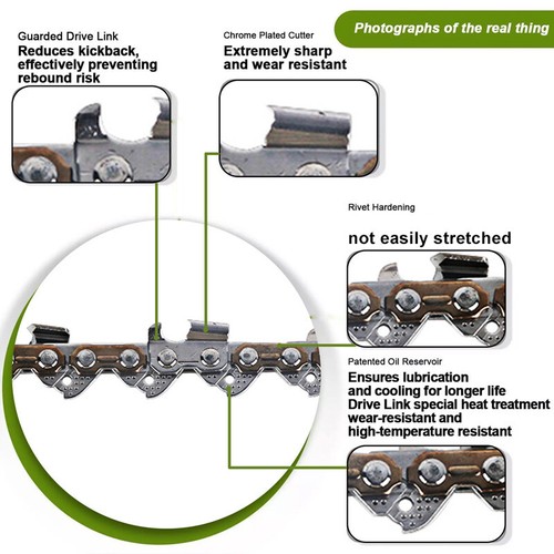 20 Inch Chainsaw Chain 72DL 3/8" Blade Gauge 0.050" Saw Chains Replacement Metal - Picture 18 of 24
