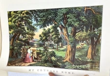 Original The Travelers Calendar Pages W/ Currier & Ives Prints 1949-61 Farmhouse