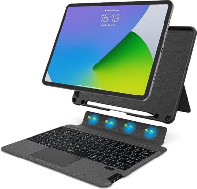 WIWU Mag Touch iPad Keyboard Folio Case Bluetooth 12.9  6th, 5th, 4th, 3rd Gen.
