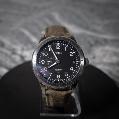 Oris Pro Pilot Big Crown GMT  Men's Black Dial Watch 7756 40