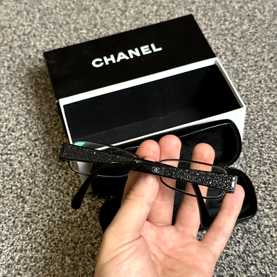 Chanel Eyeglasses 2151-T-B c.101 Black Crystals Rectangular 51[16