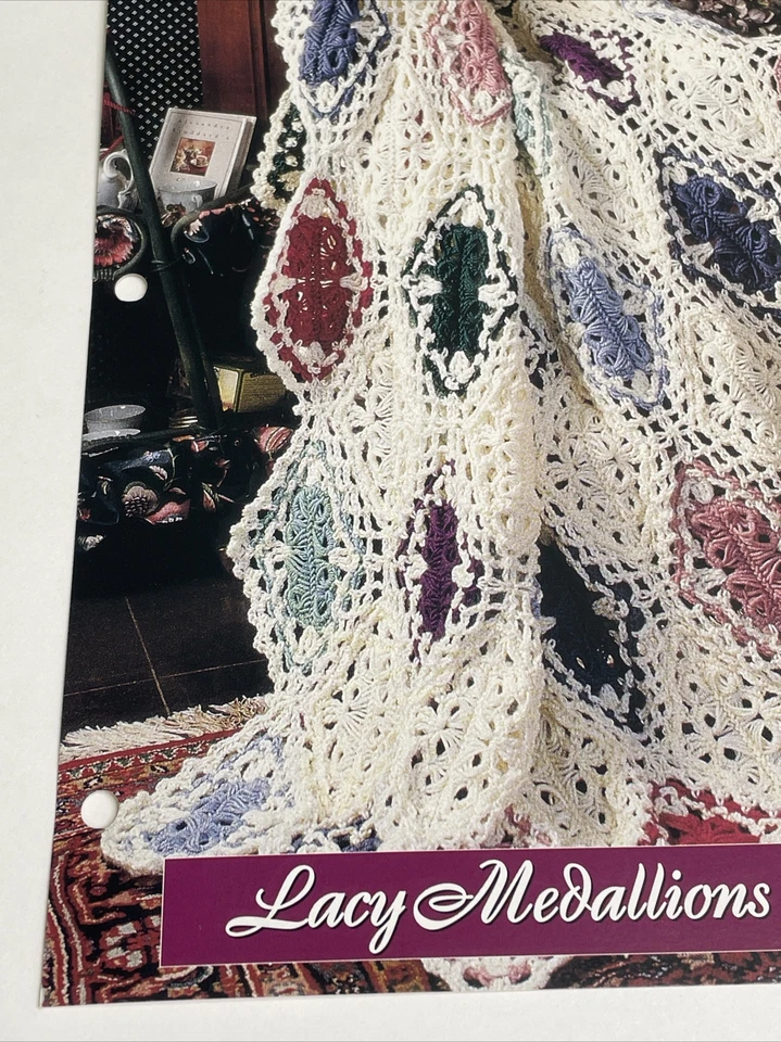 Lacy Medallions Country Afghan  Crochet Pattern Needlecraft Shop - Image 2 of 4
