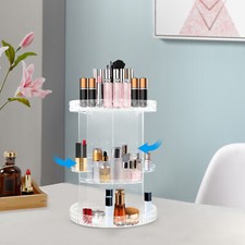 360 Degree Cosmetic Rack Makeup Shelf Holder Rotating Dividing Grid Organizer