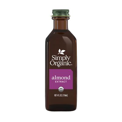 Simply Organic Almond Extract 4 fl oz Pure Flavor for Baking Desserts and More