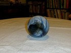 7-Inch Unmarked Blue and Gray Glass Flower Vase — photo 2