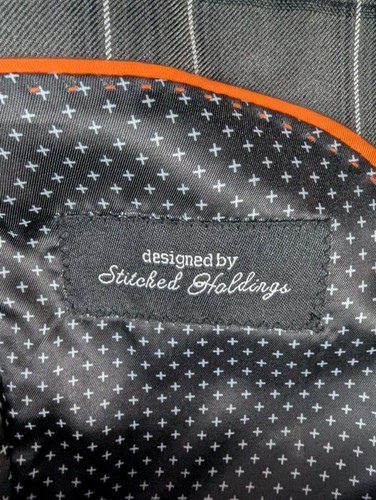 Steven Land Mens Sport Coat 36R Modern Gray Windowpane Flannel Sandro Blazer EUC - Picture 5 of 9