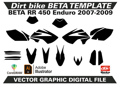 BETA RR 450  2007-2009  Template Vector Format Ai CDR EPS M163