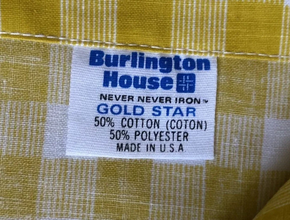 Burlington House желтый клетчатый чек 72x104 плоский лист коттедж сердцевина сделано в США - Изображение 2 из 4