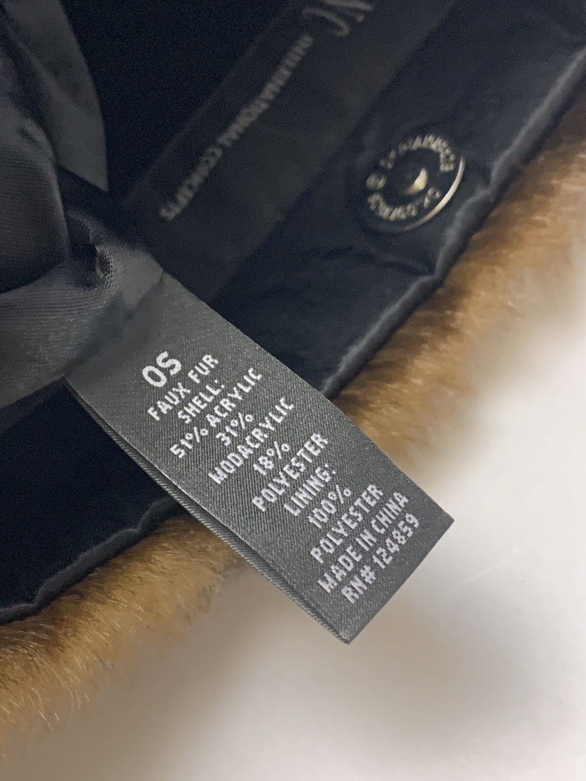 IC INTERNATIONAL CONCEPTS CLUTCH BROWN FAUX FUR LG BLACK SATIN BOW FRONT PURSE