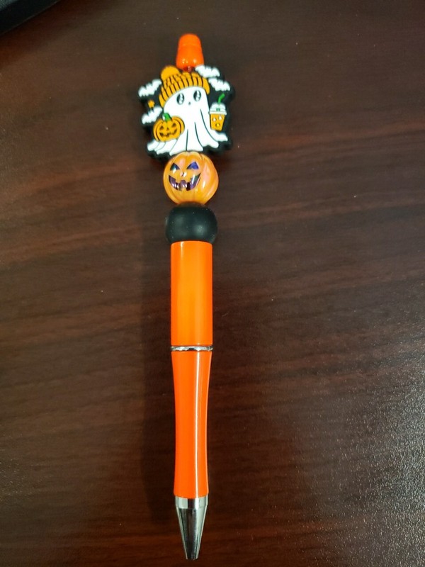 New Handmade Halloween Ghost Focal Bead Beaded Pen