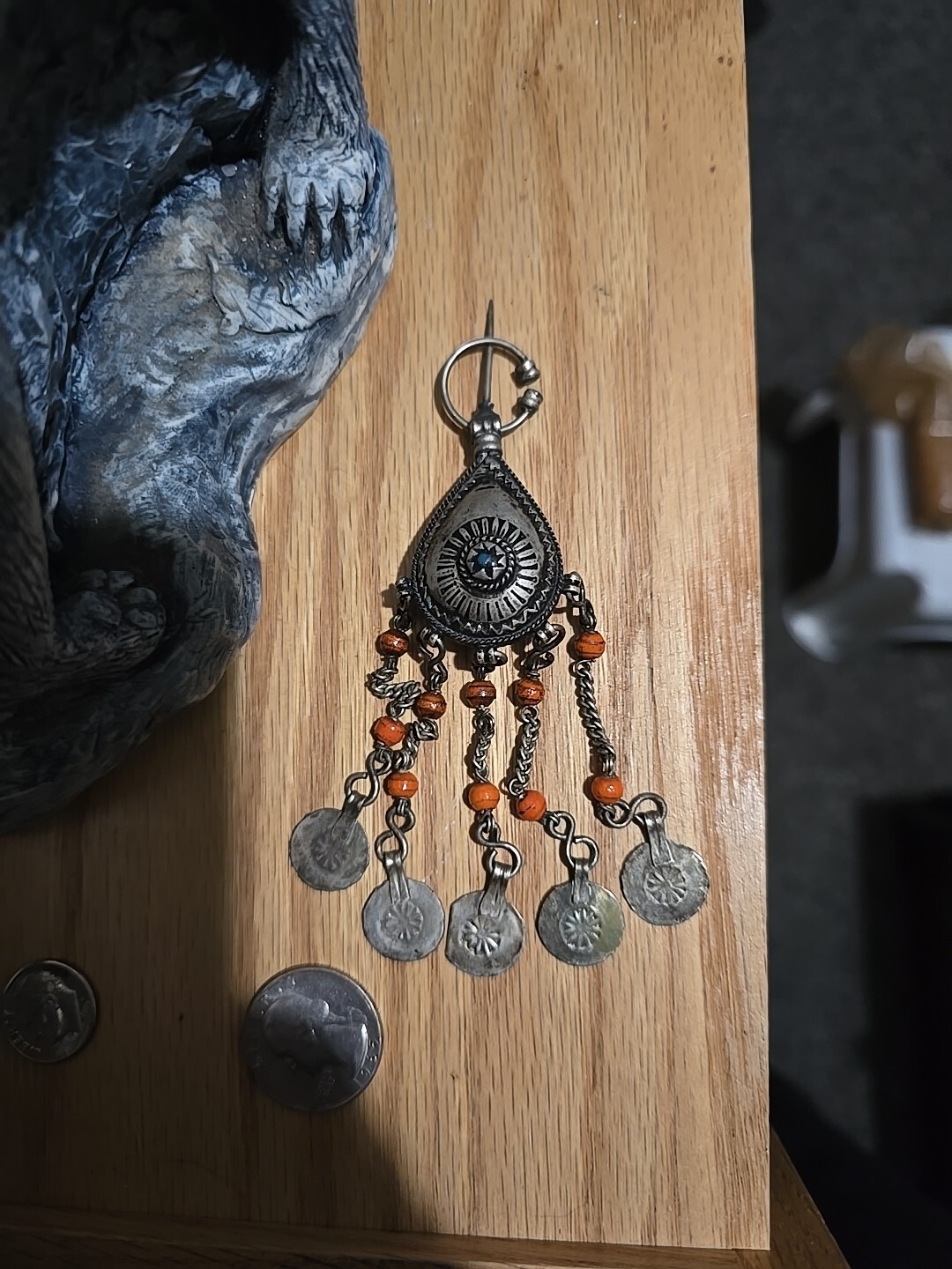 Antique Coin Silver Moroccan Berber Fibula (Brooc… - image 1