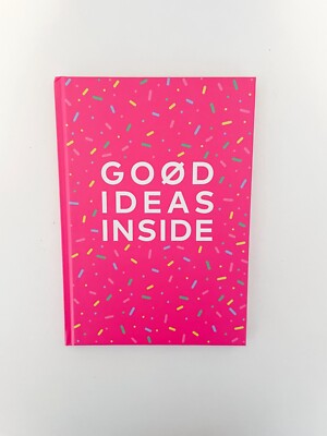 Notitzbuch ''Good Ideas Inside'' Hardcover DIN A5 blanko pink Konfetti