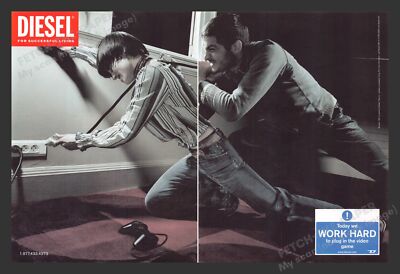 Diesel Clothing ''Today We Work Hard to Plug In the Video Game'' 2003 Print Ad
