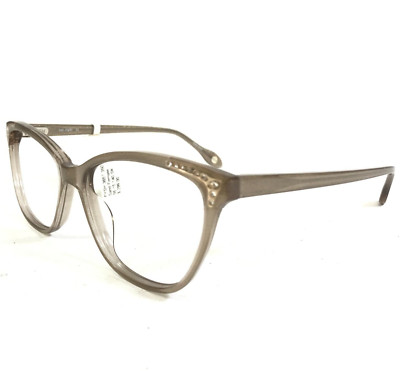 FYSH Eyeglasses Frames 3657 S414 Clear Sand Brown Gold Sparkly Cat Eye 55-15-140