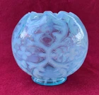 Fenton Blue Opalescent Spanish Lace Rose Bowl
