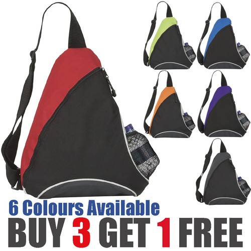 Mono Strap Rucksack Black / Coloured Backpack Bag Mesh Water Bottle Sling Bag UK - Picture 8 of 17