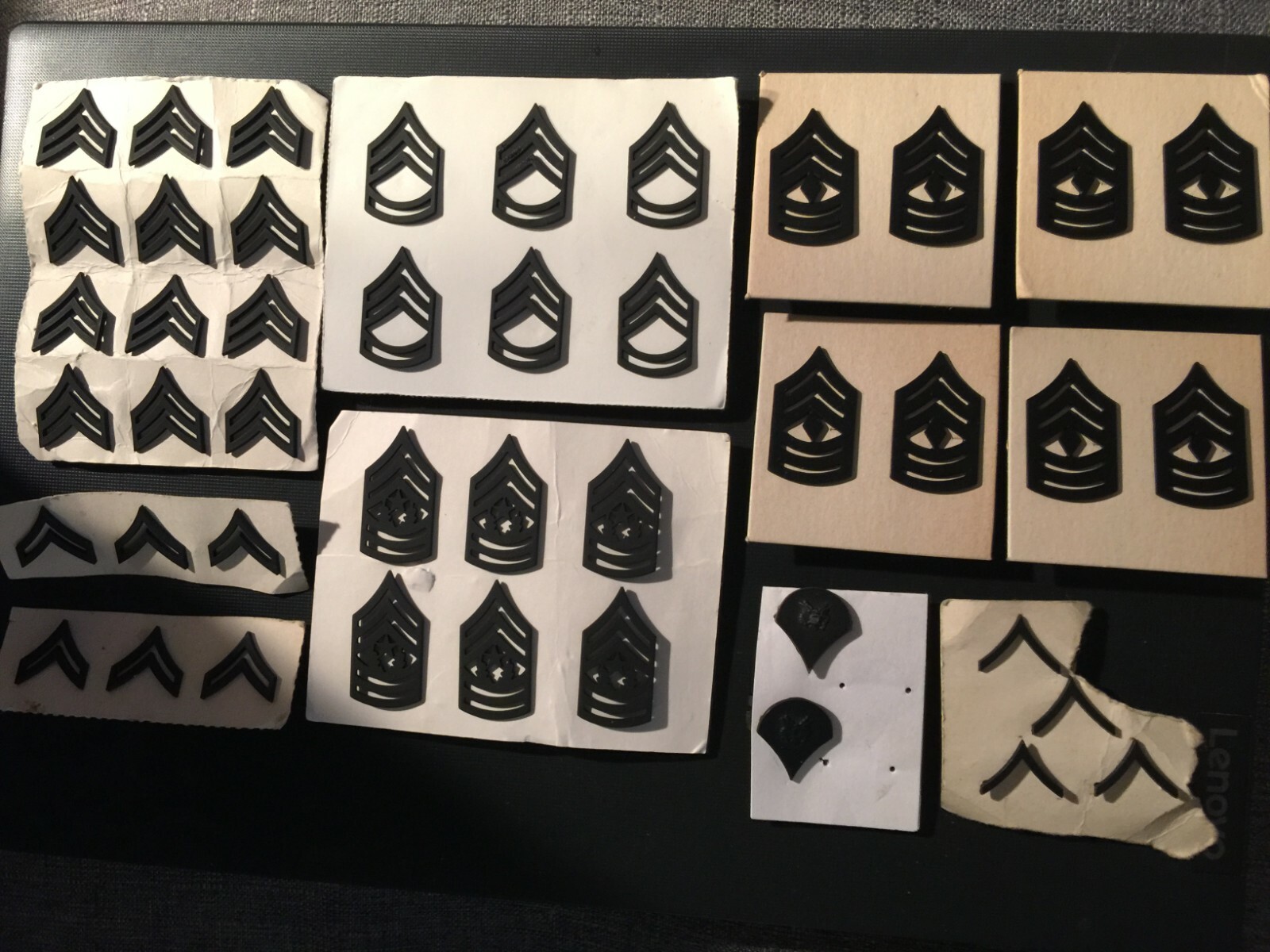 Army Insignia Pins 22 Pair Flat Black 21 Pair New 1 Pair Used | eBay