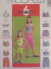 Sweet OOP McCALLS 3189 Childs/Girls Tops Shorts & Capri Pants PATTERN 7-8-10 UC