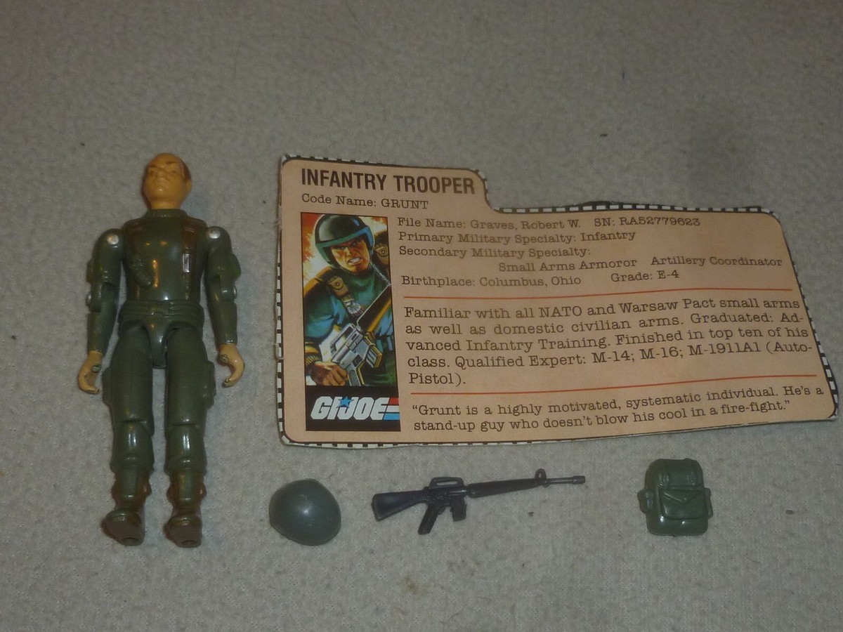 VINTAGE GI JOE GRUNT V1 ACTION FIGURE STRAIGHT ARM 1982 HASBRO