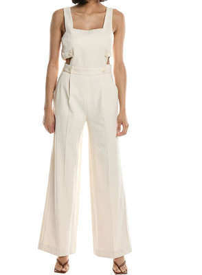 Ba&sh Cressy Cut Out Jumpsuit  Ecru Color Size 38