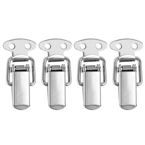 2pcs Stainless Steel Cabinet Boxes Spring Loaded Latch Catch Toggle Clamp Hasps - Picture 13 of 16