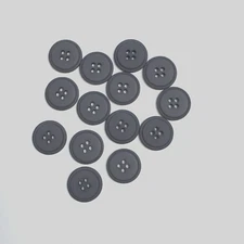 24 Buttons Dark Gray Matte Plastic 4-Hole Sew Through Sewing 19 mm #BL16