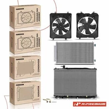A-Premium Radiator & A/C Condenser & Cooling Fan w/ Shroud for Honda CR-V 10-11