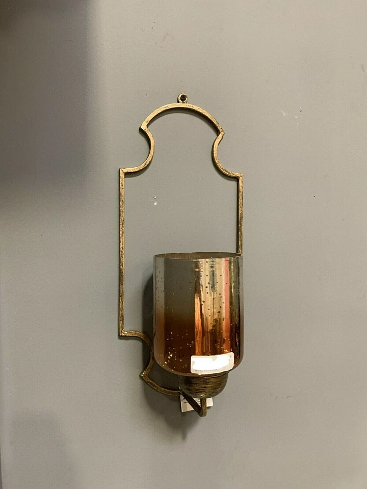 Cono de pared de metal de 19,5 " candelabro de vidrio de mercurio montaje en pared toscano Foto 2 de 3