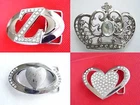 Belt buckle buckle crown heart star rhinestones for belt width up to 4 cm
