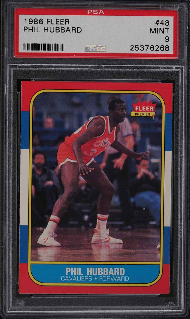 1986 Fleer Basketball Phil Hubbard #48 PSA 9