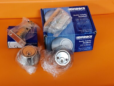 BRINKS DOUBLE CYLINDER KEYED DEADBOLT LOCK SATIN NICKEL - SERIES 2018-119