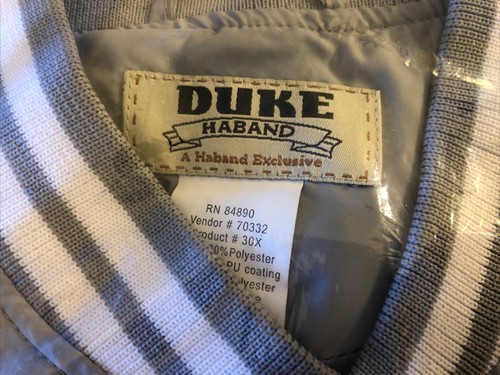 VTG HABAND Duke Snap Button Varsity Windbreaker Jacket Gray Small 30X - Picture 2 of 4