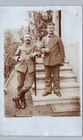 TWO GERMAN WW1 SOLDIERS 1910s real photo postcard rppc uniform military war