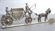 große Pferde Kutsche Zweispänner Rokoko Zinnfigur Vogel Rein Zinn blank Kulmbach