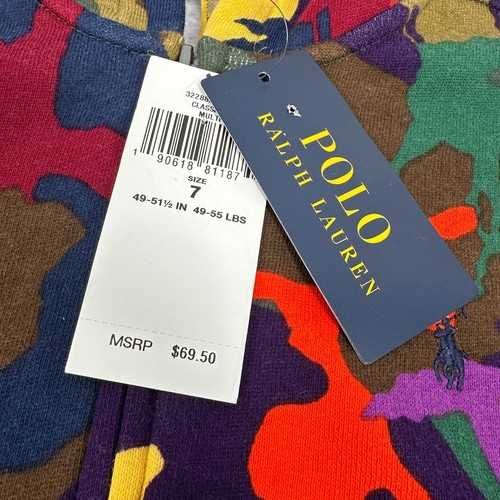 Polo Ralph Lauren Rainbow Camo Hoodie Sweatshirt Kids Boy's 7 Full Zip NWT New - Picture 4 of 9